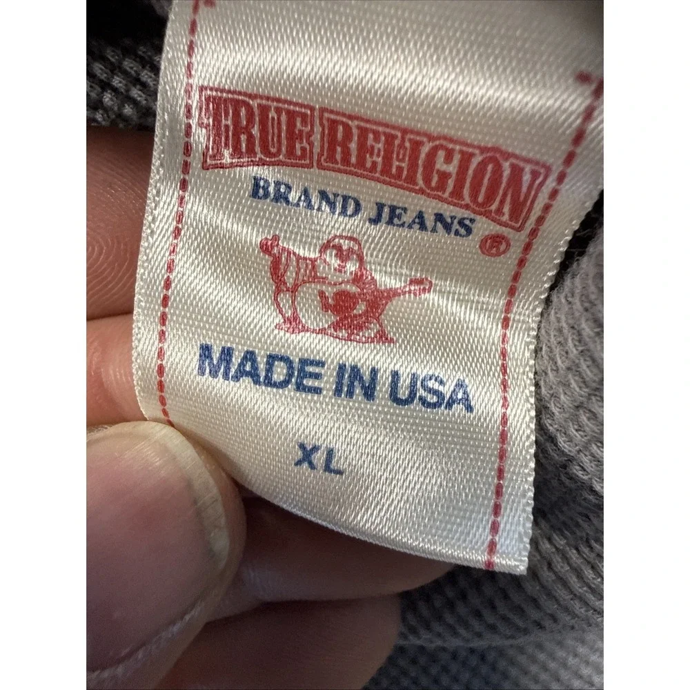 true religion‎ thermal Size XL, Gray, Logo Down Sleeve